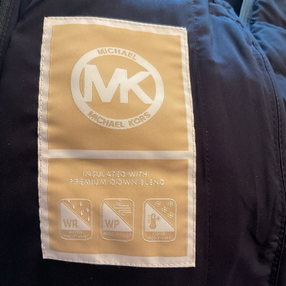 Michael Kors Women's Hooded Puffer Jacket, Brown, Size M Gold-tone Hardware, EUC - Picture 6 of 8